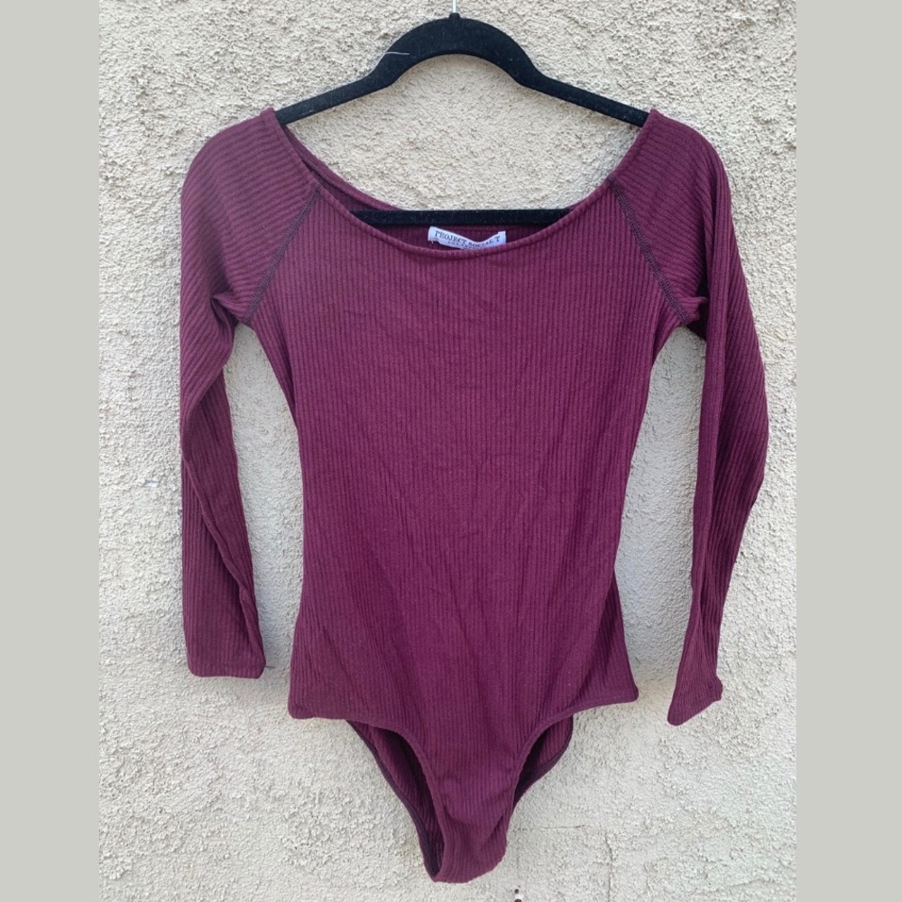 Maroon long sleeve jump suit